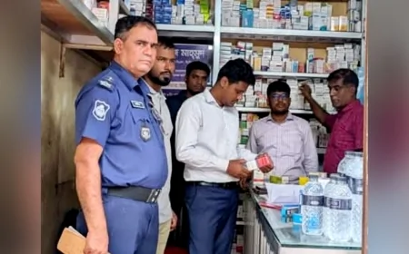 জগন্নাথকাঠী বাজারে ভ্রাম্যমাণ আদালতের অভিযান, দুই ব্যবসায়ীকে জরিমানা