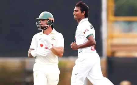 হাসান মাহমুদের ফাইফারে ১৯৮ রানে অলআউট অস্ট্রেলিয়া