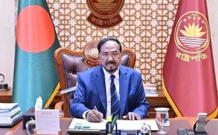বঙ্গভবন থেকে বিদায় নিলেন অস্থায়ী রাষ্ট্রপতি হাফিজ উদ্দিন আহমদ