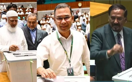 রাষ্ট্রপতি নির্বাচনে ভোট দিলেন প্রধানমন্ত্রী-স্পিকার ও বিরোধীদলীয় নেতা