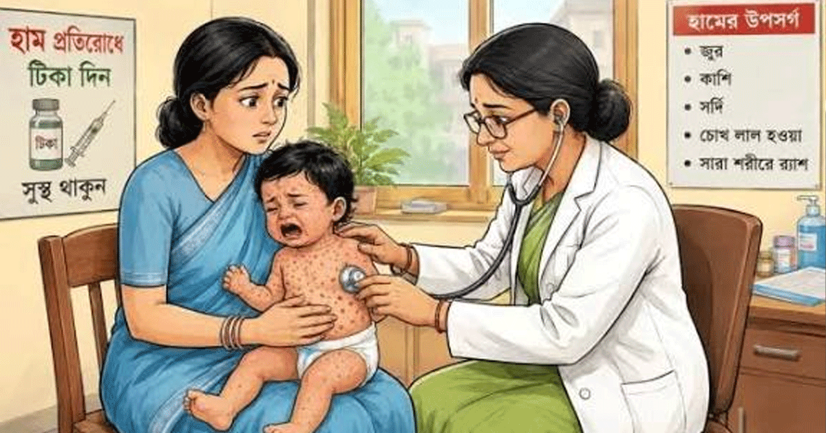 হামের উপসর্গ নিয়ে আরও ৫ শিশুর মৃত্যু