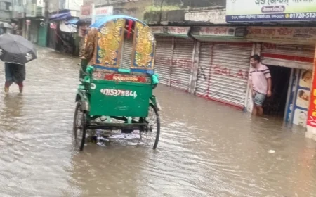 ভারি বর্ষণে রাজধানীর বিভিন্ন সড়ক-অলি-গলি পানিতে তলিয়ে গেছে