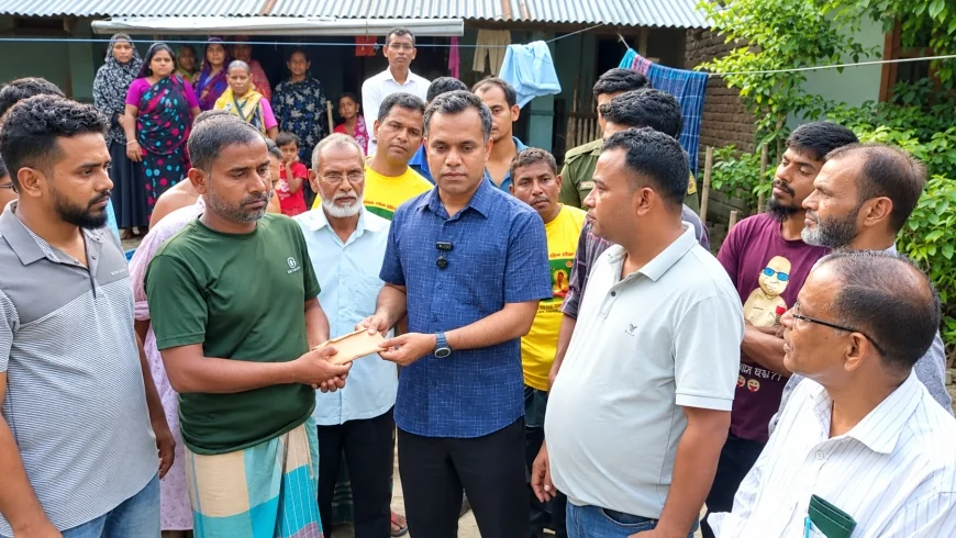 ট্রলারডুবিতে স্ত্রী-কন্যা হারানো শংকর বেপারীর পাশে প্রতিমন্ত্রী
